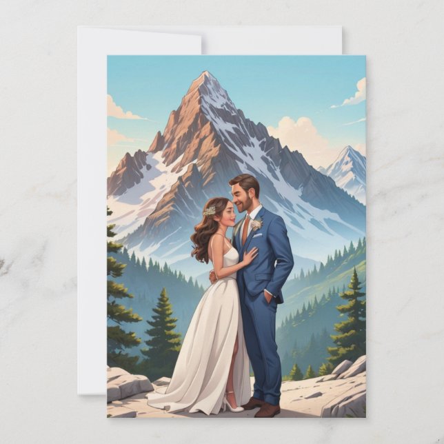 Invitation réception de mariage moderne et heureux après une  (Devant)