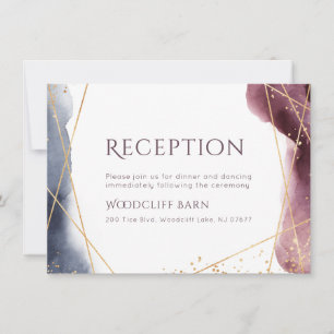 Invitation Réception de mariage moderne géométrique aquarelle