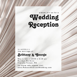 Invitation Réception de mariage moderne rétro