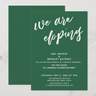 Invitation Réception de mariage Moderne Vert Feuille Nous nou