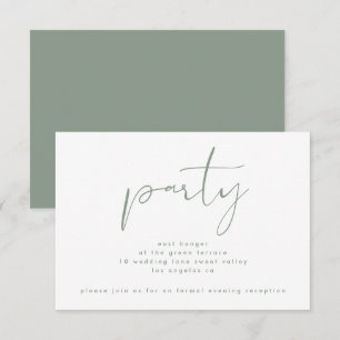 Invitation Réception De Mariage Neutre Neutre Vert Sage Moder
