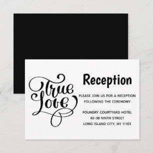 Invitation Réception de mariage Noir & Blanc Amour Vrai