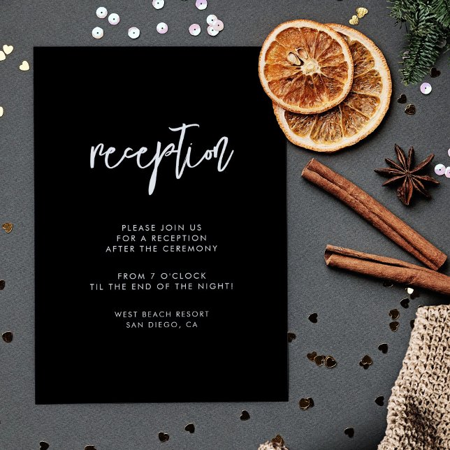 Invitation Réception de mariage noir contemporain moderne (Créateur téléchargé)