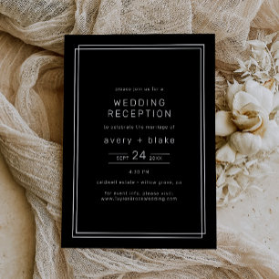 Invitation Réception de mariage noir très moderne