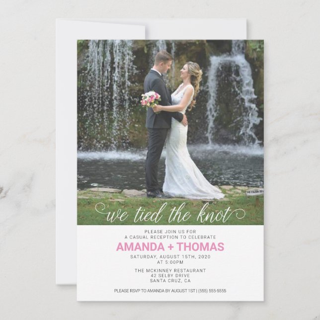 Invitation Réception de mariage Nous avons fait un nœud (Devant)