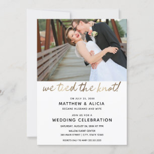Invitation Réception de mariage Nous avons noué le nœud