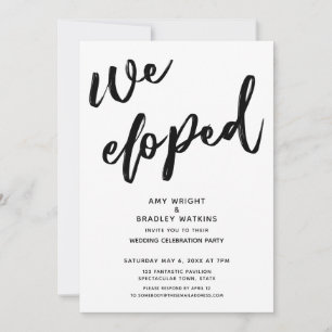 Invitation Réception de mariage Nous nous sommes enfuis sans