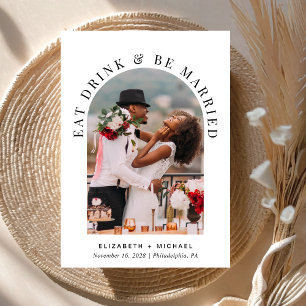 Invitation Réception de mariage photo d'arch moderne chic