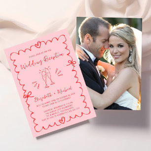 Invitation Réception de mariage photo fantaisiste