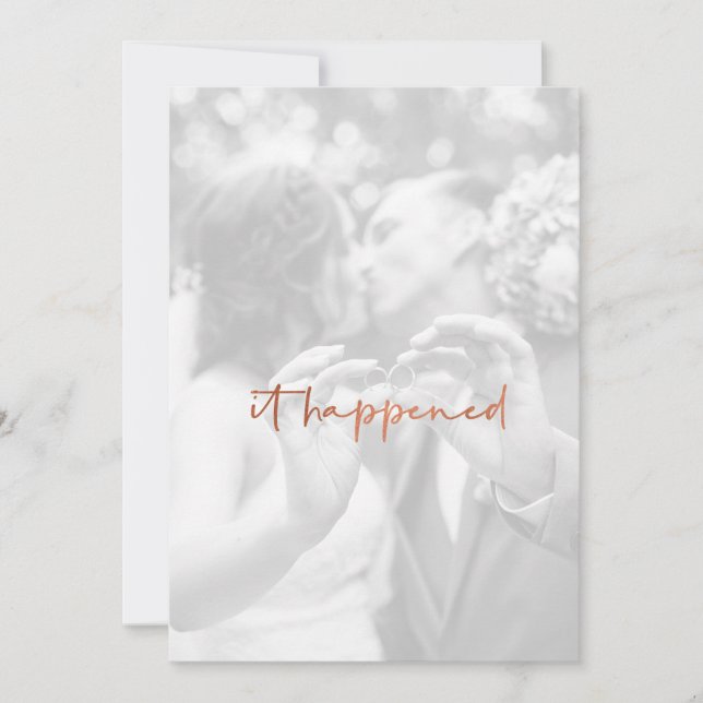Invitation Réception de mariage photo or rose moderne (Devant)