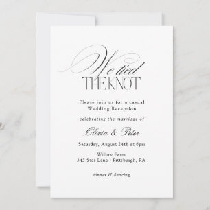 Invitation Réception de mariage pour une fugue "Nous avons no