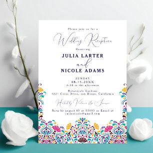 Invitation Réception de mariage Rainbow Fiesta mexicaine vibr