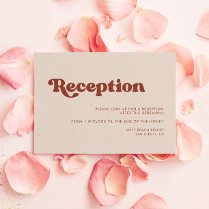 Invitation Réception de mariage rose pêche rétro élégant