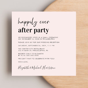 Invitation Réception De Mariage Rose Photo Chic