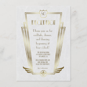 Invitation Réception de mariage Royal Gold Art Déco Monogramm