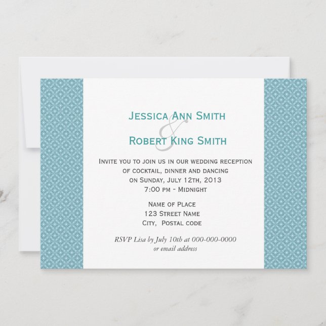 Invitation Réception de mariage royale simple et élégante (Devant)
