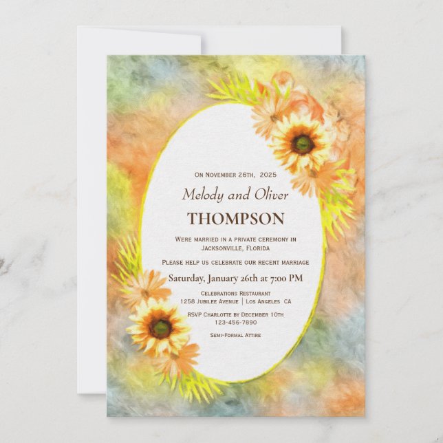 Invitation Réception de mariage rustique après-cérémonie Tour (Devant)