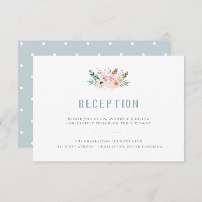 Invitation Réception de mariage rustique Boho (Devant / Derrière)