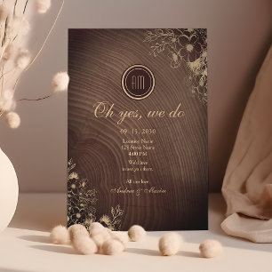 Invitation Réception de mariage rustique en bois de grange