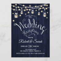 Réception de mariage Rustique Navy Bois & Lumières