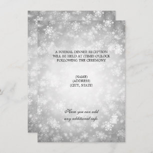 Invitation Réception de mariage Silver Winter Wonderland