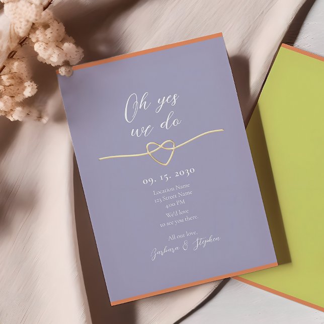 Invitation Réception De Mariage Simple Et Violet (Créateur téléchargé)