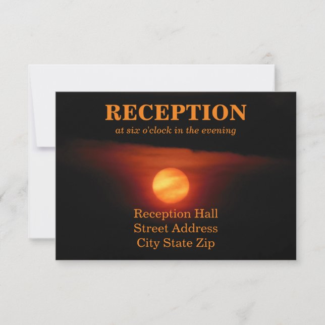 Invitation Réception de mariage sous la pleine lune de la réc (Devant)