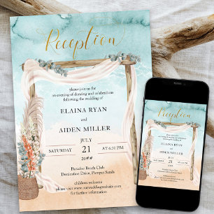 Invitation Réception de mariage sous l'arbor au style Boho Be