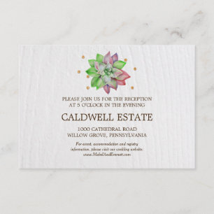 Invitation Réception De Mariage Succulente Rustique Florale I