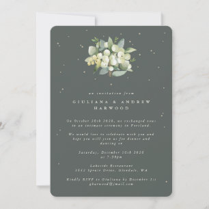 Invitation Réception de mariage Symphorine verte + Eucalyptus