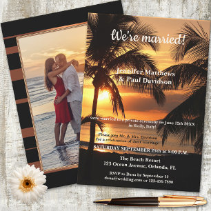Invitation Réception de mariage Tropcial Beach Photo Invitati