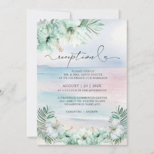 Invitation Réception de mariage tropical élégant
