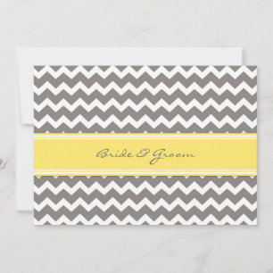 Invitation Réception De Mariage Uniquement Chevron Jaune Gris