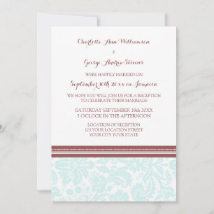 Invitation Réception De Mariage Uniquement Ciel Blue Wine Dam