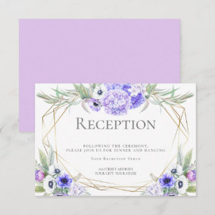 Invitation Réception de mariage Violet Anémonique Bouquet f