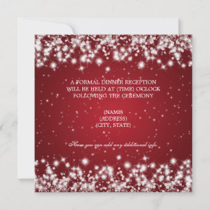Invitation Réception de mariage Winter Sparkle Rouge