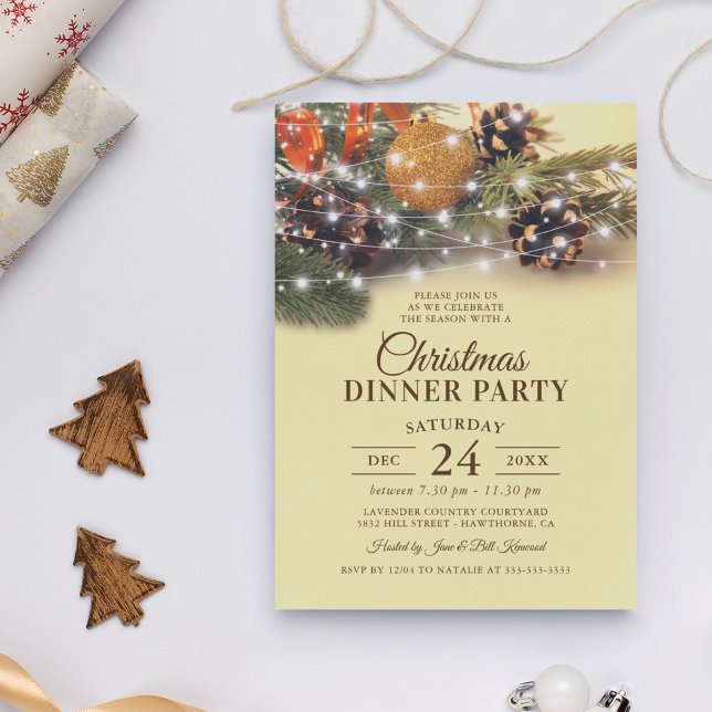 Invitation Réception de Noël vintage (Créateur téléchargé)