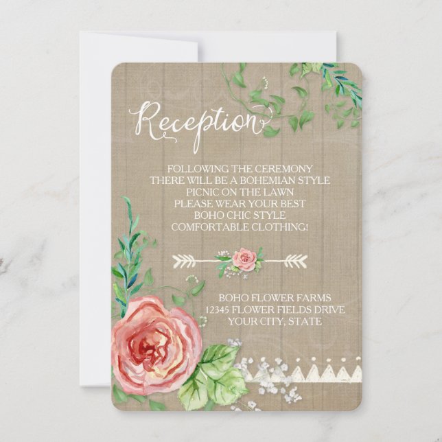 Invitation Réception de pique-nique BOHO Babys Respiration Ro (Devant)