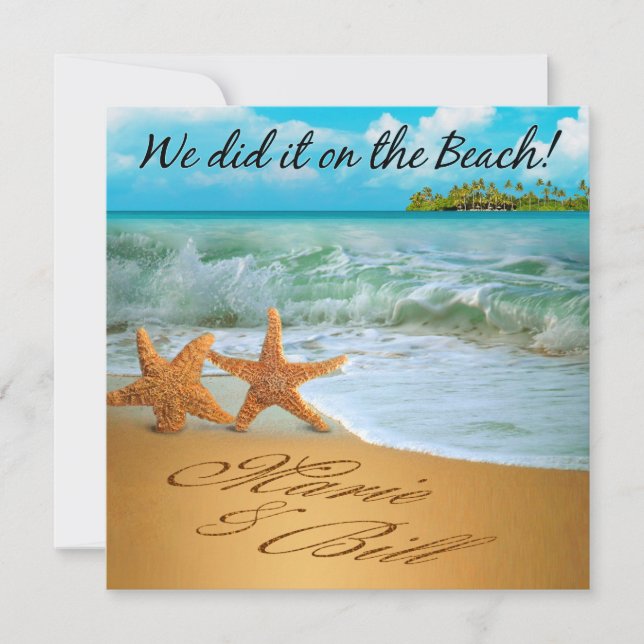 Invitation Réception de plage de couples d'étoiles de mer de (Devant)