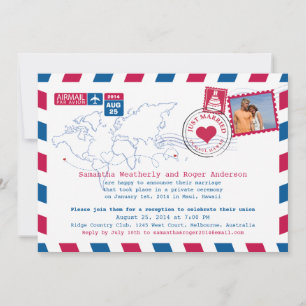 Invitation Réception de poste par avion Australie/Hawaii
