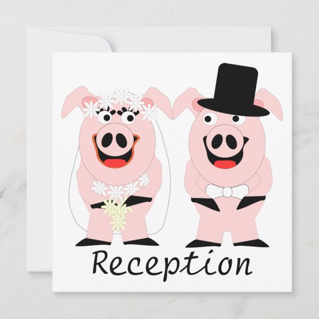 Invitation Réception de soirée pour cochons (Devant)