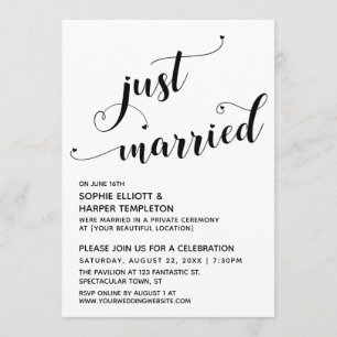 Invitation Réception De Typographie De Coeur Marié Seulement