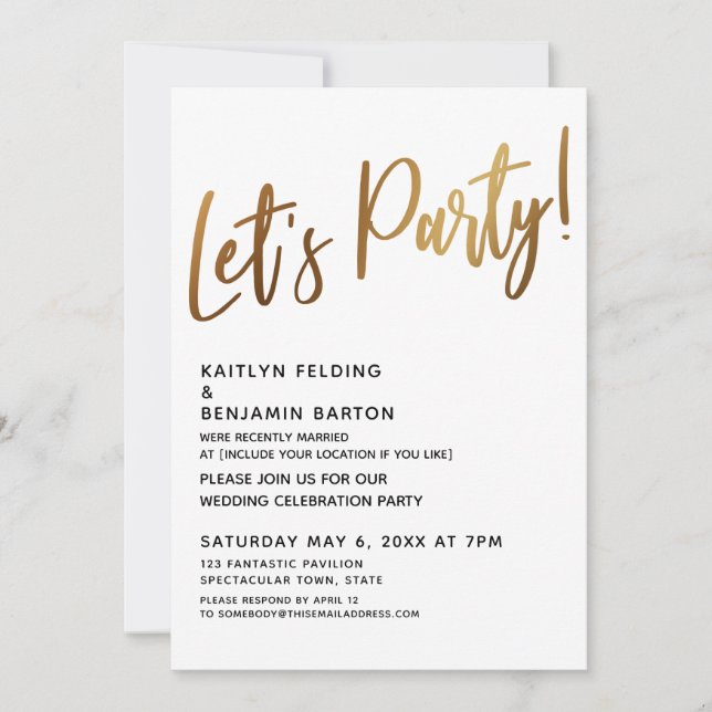 Invitation Réception d'écriture manuscrite de Celebration Gol (Devant)