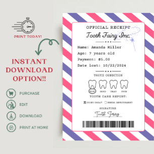 Invitation Réception des dents de lait imprimable