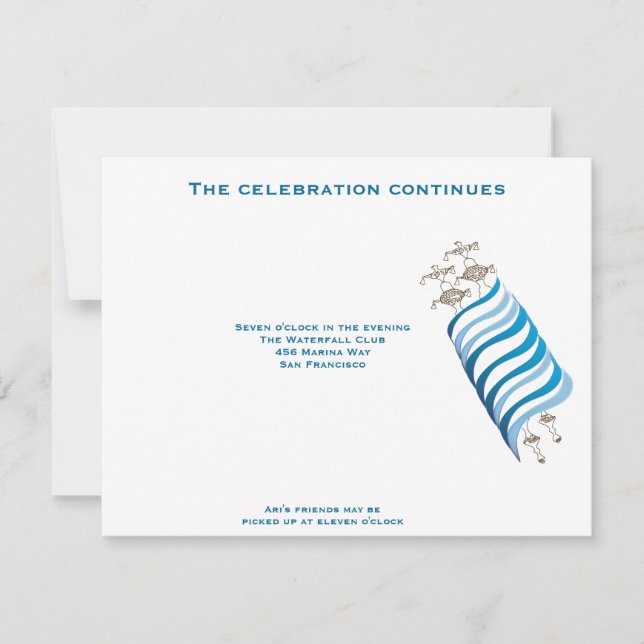 Invitation Réception d'invitation de Mitzvah de barre d'Ari (Devant)
