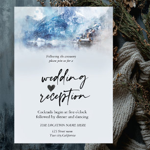 Invitation Réception du lac de montagne en hiver