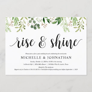 Invitation Réception du Mariage de la Poste de verdure Brunch