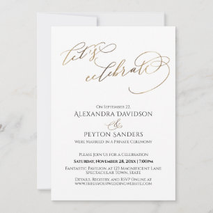 Invitation Réception élégante de célébration en calligraphie 