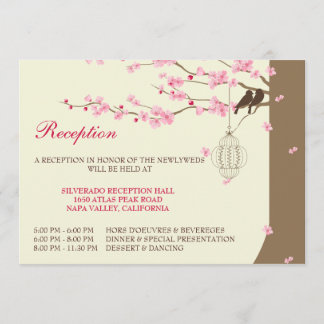 Invitation Réception en fleurs de cerisiers en cage Vintage d