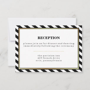 Invitation Réception en verre moderne Black White Gold